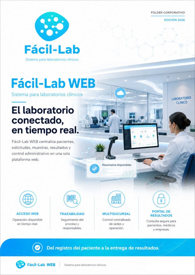 Portada del brochure corporativo Fácil-Lab WEB